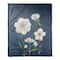 50" x 60" Bright White Flowers on Navy Coral Fleece Blanket
